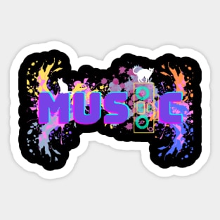 Music With Cat T-Shirts Sticker